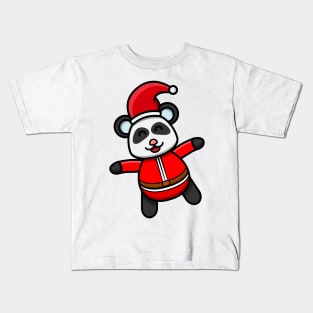 Sticker and Label Of  Cute Baby Christmas Panda Kids T-Shirt